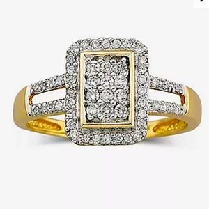 Ring genuine real 0.35TCW diamonds stone promise ring wedding gifts